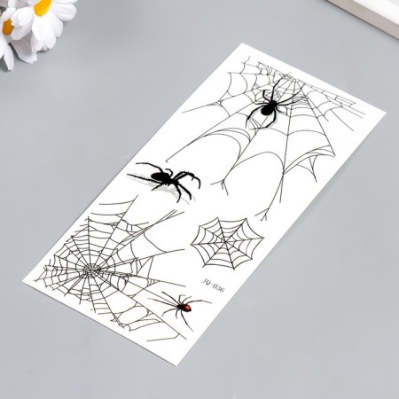 Tattoo on the body black "spiders and web" mix 10x21 cm-3