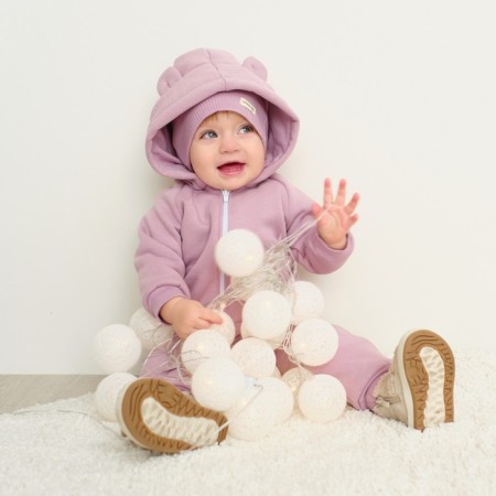 Costume: sweatshirt and pants crumb I, Basic Line, height 62-68 cm, pink color-1