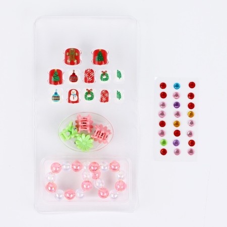 Children's false nails "You are wonderful", 12 pcs, a set with a bracelet and hairpins-3