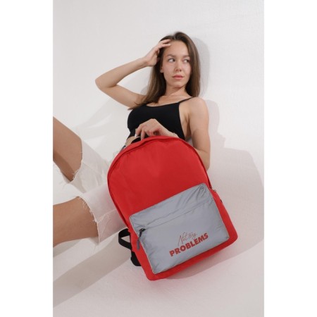 School backpack with a reflective pocket NOT My Problems-11
