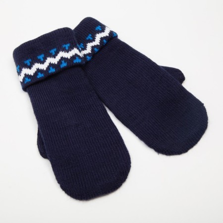 Women's mittens, dark blue color, size 18
