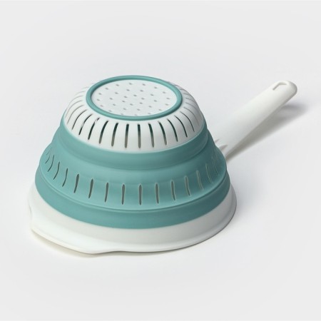 Folding colander with a flex handle, 1.3 l, 35.5 × 19 × 10.7 cm, sea wave color-8