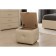 Alero square Poof with PM, 450 × 450 × 385 mm, eco -leather, vanilla souffle color
