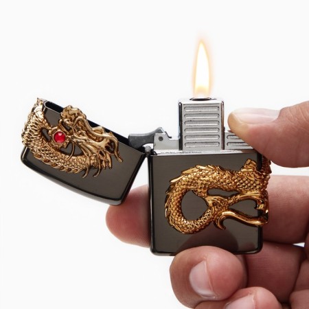 Gas lighter "Dragon", Piezo, 1.8 x 4.1 x 5.8 cm-4