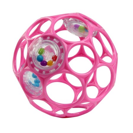Developing toy Bright Starts, OBALL ball, with a rattle, pink color