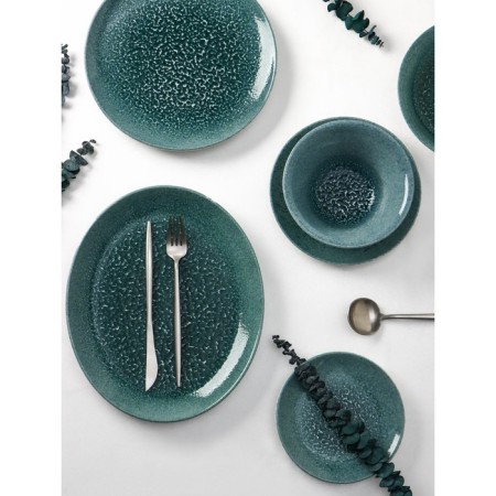 Porcelain plate flat Natur Sea, D = 16.5 cm, turquoise color-4