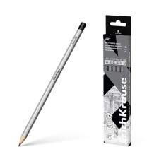 A set of pencils of black -graphic various hardness of 6 pieces, erichkrause, barrel d = 2.2 mm, wood, hexagonal, shock -resistant, silver, in the box