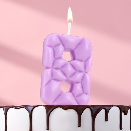 Candle for the cake "ice", number "8, lilac