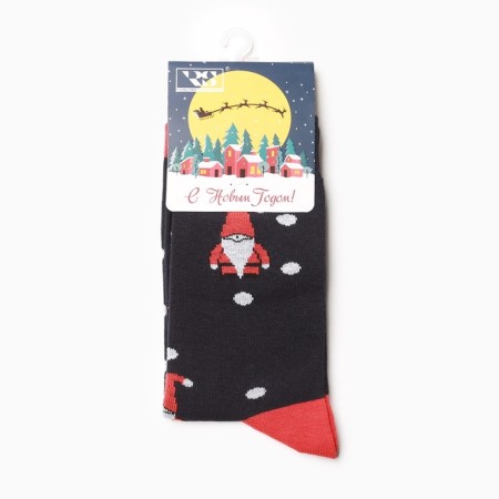 Socks male Santa Claus, dark blue color, size 40-44-2