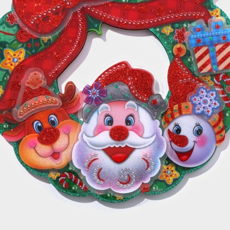 Decorative luminous jewelry (suspension) "New Year's Wreath" 32x31 cm-2