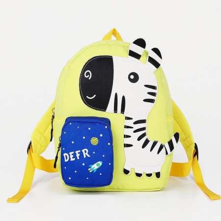 Children's backpack on lightning, 1 outer pocket, yellow color-2