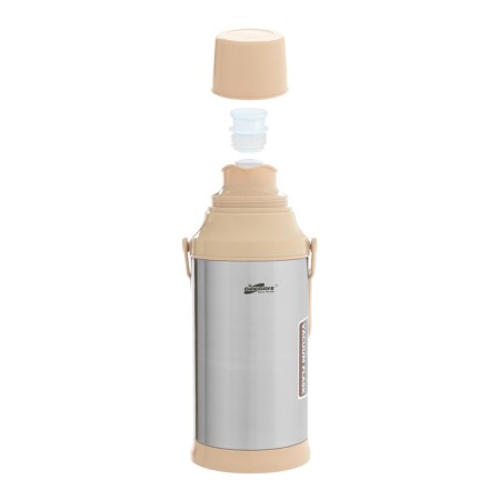 Thermos 3.2 l, with a glass flask, retains heat 12 hours, with a mug, beige-1