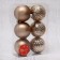 Set of balls plastic D-7 cm, 6 pcs "Alet mesh" brown