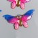Decor for creativity Plastic "Butterfly Pink-blue with golden dots" 2.6x5 cm