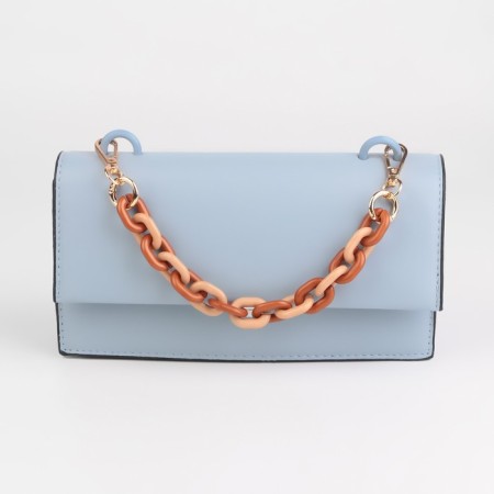 A chain for a bag, plastic, with carbines, 24 × 18 mm, 30 cm, brown/beige/gold color-3