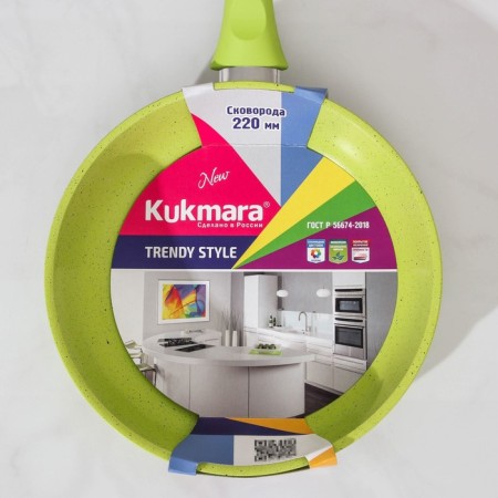 Trendy Style pan, d = 22 cm, plastic handle, anti -stick coating, green color-7