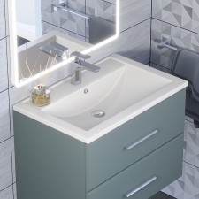 Sink uperwood Foster Quartz 70 cm, quartz, white matte, jasmine