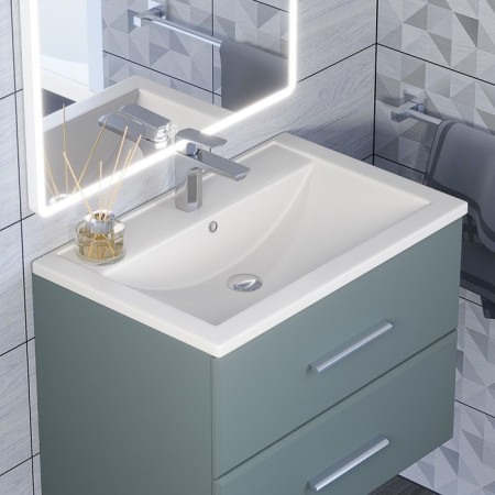 Sink uperwood Foster Quartz 70 cm, quartz, white matte, jasmine