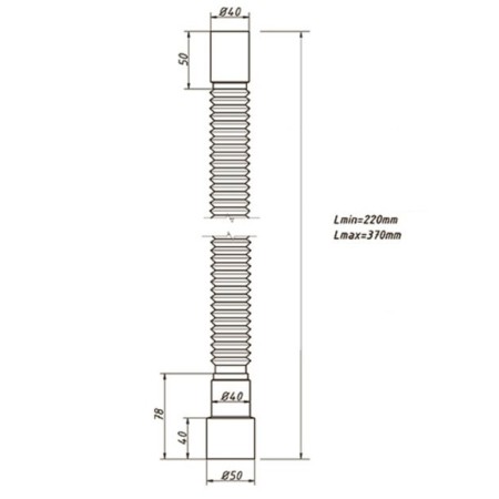 Corrugated pipe ORIO AS-1001, D = 40 x 40/50 mm, l = 220-370 mm-4