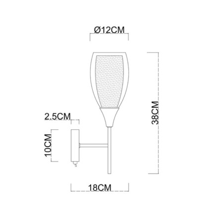 Sconces Arte Lamp Barry A7951AP-1GO, E14, 40 W, 12x18x38 cm, golden-2