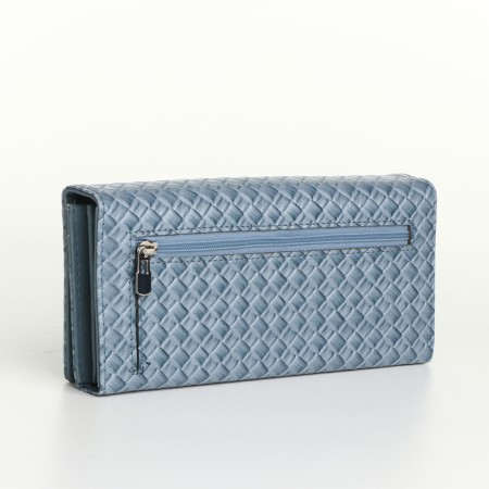 Women's wallet on magnets, blue color-1