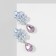 Earrings with rhinestones "Eden" bunch with a drop, white-pink color in silver