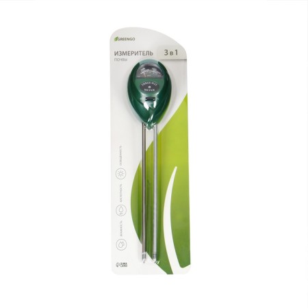 Soil meter 3 in 1: for moisture, acidity, illumination, color mix, Greengo-10