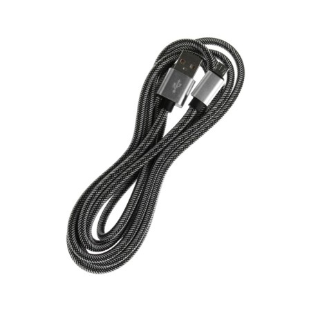 MicroUSB cable - usb, 2.1 a, nylon braid, 2 meters, silver-2