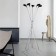 The floor lamp "5 clubs" 65 × 170 cm, 5 × 10 watts, aluminum, plastic, glow warm white