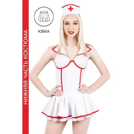 The lower part of the nurse, Pecado BDSM, skirt, white-red, 44-46