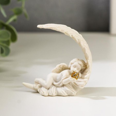 Polystone souvenir "Snowthrough angel sleeping on a feather" mix, 5x5.5x2.5 cm-2