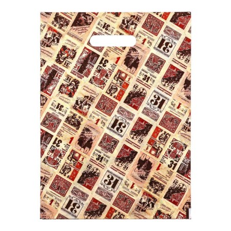 The package "New Year's newspaper", polyethylene. from pen, brown, 30x40 cm 50 mkm set 10 pieces
