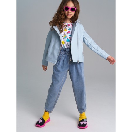 Eco -leather jacket for PlayTode girl, height 140 cm-3