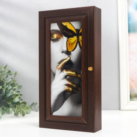 Ключница "Портрет бабочка" венге 16х31 см-2