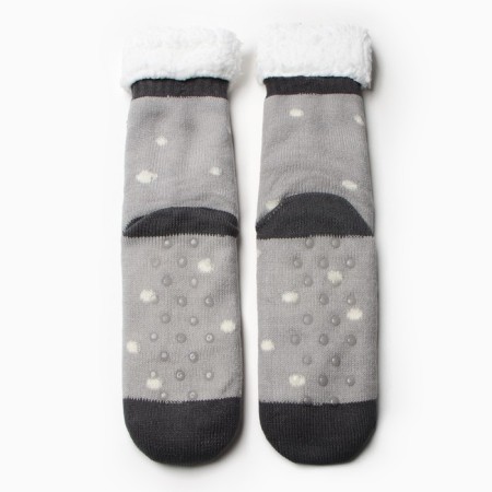 Women's socks with fur, gray/bear, size 36-40-2
