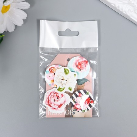 Scrapbooking set "for the most tender" nameplate 5x7 cm + buttons 5 pcs mix-7