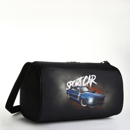 Sports bag with lightning, external pocket, black color-2