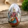 Casket Metal Egg "Bunny with a basket of painted eggs" 11x6.5x7 cm