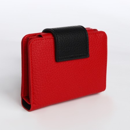 Women's wallet on magnet, red color-1