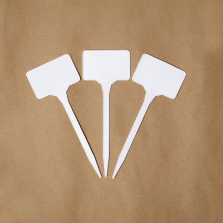 Garden signs for marking, 15 cm, set 10 pcs., Plastic, white, Greengo-9