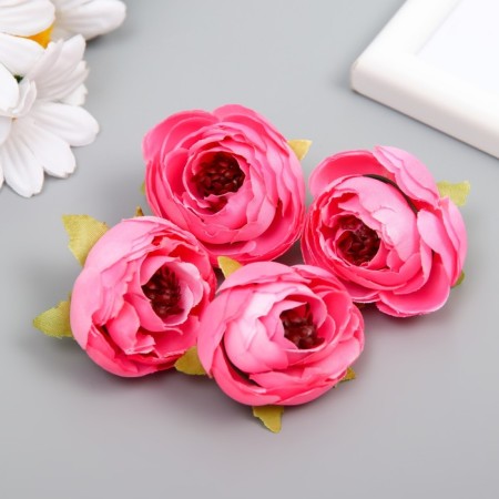 Budon on the leg for decoration "Pion charm" pink 3.5x3.5 cm-2