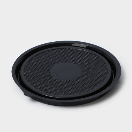 Container plastic disposable pr-S-85D, round, cover, D = 11 cm, black color, 65 pcs/un-5