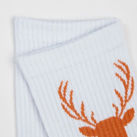 Socks "Reindeer trophy", white color, size 23-27 (38-41)-2