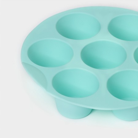 Baking uniform “Circle”, silicone, d = 25.5 cm, 7 cells (6 × 4 cm), color mix-3