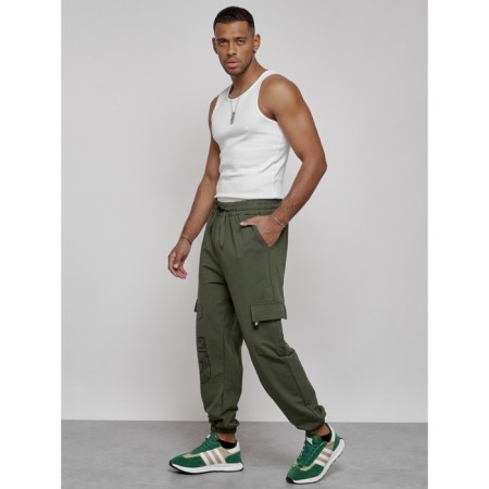 Joggers men's, size 50, khaki color-19