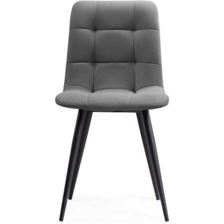 Stool on a metal frame chilli metal/velor, black/gray 43.5x50x87.5 cm-1