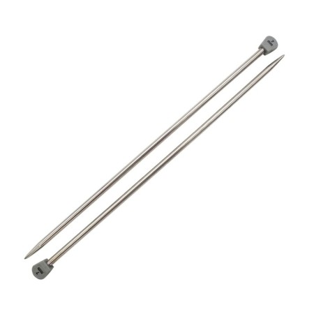 The knitting needles are straight, metal, 35 cm/7.0 mm-1