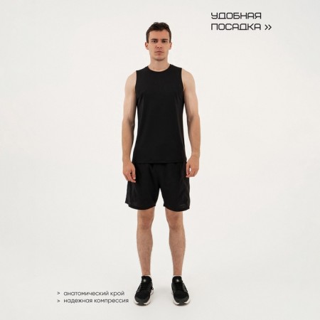 Male shirt, basic, size S (46), black color-1
