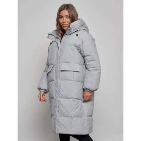 Coat insulated winter female, size 54, color gray-8