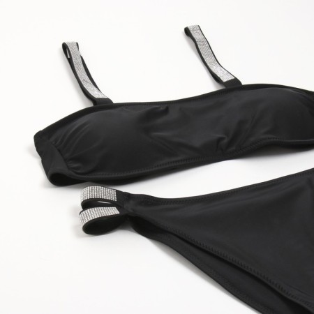 Separate Minaku swimsuit with rhinestones Black color, size 44-8
